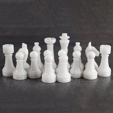 Marble Oceanic and White Chess Pieces-1