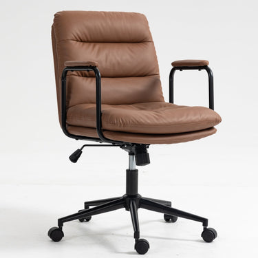 Mid Back PU Leather Home Office Chair-0
