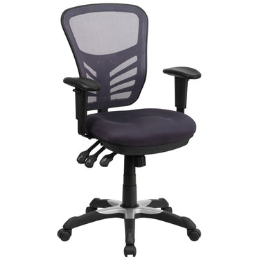 Mid-Back Mesh Swivel Office Chair with Adjustable Arms-0