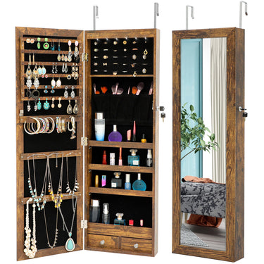 Jewelry Storage Mirror Cabinet With LED Lights-0