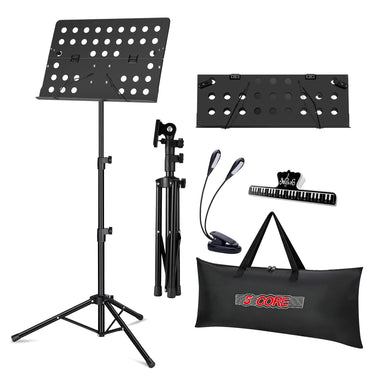 5 Core Music Stand for Sheet Music Heavy Duty Folding Portable Stands Book Clip Holder Music Accessories And Travel Carry Bag -MUS FLD HD ACC-0