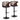 Set of 2 Cosi Mid Century Modern Adjustable Barstools feature curved wooden backs with cutout designs, round black seats, swivel function, and black metal pedestal bases with adjustable height and rounded T footrests.