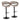 The Symphony set of two mid-century modern adjustable barstools features brown wooden frames, light gray upholstered seats, black metal bases with round T footrests, and swivel functionality.