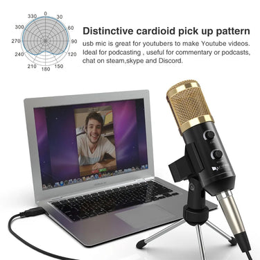 Fifine Plug & Play Desktop USB Microphones For PC/Computer(Windows, Mac, Linux OX), Podcasting, Recording K058
