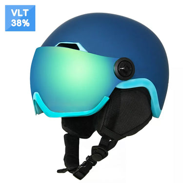 EnzoDate Ski Snow Helmet with Integrated Goggles Shield| 2 in 1 Snowboard Helmet and Detachable Mask|Night Vision Lens