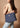 Woman Carrying Tropez Navy Blue Women Large Canvas Handbag