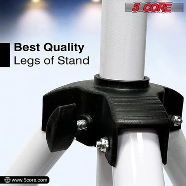 5 Core speaker Stand 2 Pieces Subwoofer Stands White Height Adjustable Light Weight Studio PA Speaker Holder for Large Speakers w Locking Safety PIN and 35mm Compatible Insert On Stage In Studio Use - SS ECO 2PK WH WoB-1
