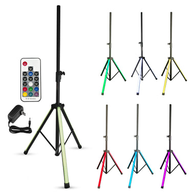 5 Core Speakers Stands with LED Lights Heavy Duty Height Adjustable Tripod PA Studio Monitor Holder for Large Speakers DJ Stand Para Bocinas -SS HD LGT-0