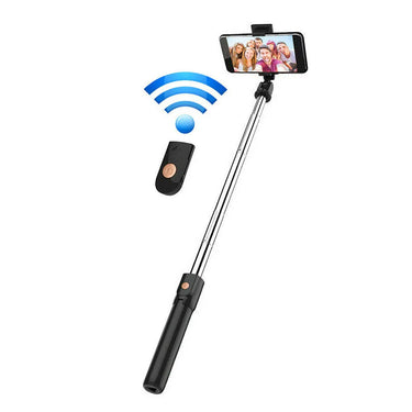 Vibe Geeks 3 In 1 Wireless Bluetooth Selfie Stick Foldable Mini Tripod Expandable Monopod with Remote Control For iPhone iOS Android-1