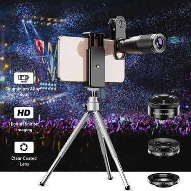 Vibe Geeks 4-in-1 Mobile Phone Camera Lens Kit 22x Monocular Telescope-1