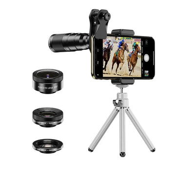 Vibe Geeks 4-in-1 Mobile Phone Camera Lens Kit 22x Monocular Telescope-0