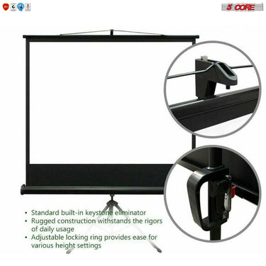 5 Core 72 inch Projection Screen 4:3 Foldable and Portable Anti-Crease Indoor Outdoor Projection Screen for Home, Party, Office -SCREEN TR 72 (4:3)-1