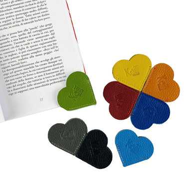 K0038AB | Heart Bookmark in Genuine Leather Col. Black-1