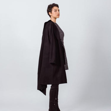Worsted Flannel Long Trench Coat-1