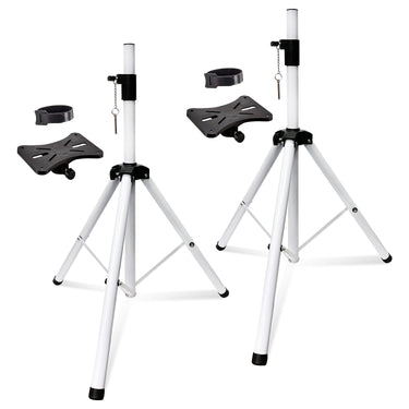 5 Core speaker Stand 2 Pieces Subwoofer Stands White Height Adjustable Light Weight Studio PA Speaker Holder for Large Speakers w Locking Safety PIN and 35mm Compatible Insert On Stage In Studio Use - SS ECO 2PK WH WoB-0