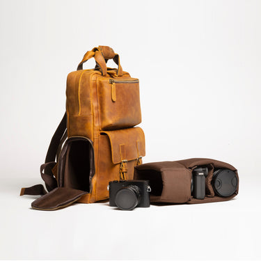 The MANN Bag | Large Capacity Leather Camera Backpack-0