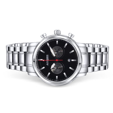Amber Time Men's Quartz Chronograph Watch Stainless Steel Band 50m ATL160810-01BK-1