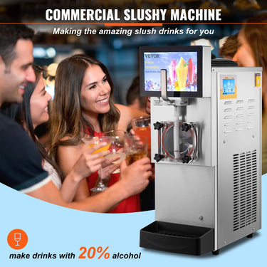 VEVOR Commercial Slushy Machine, 8L / 2.1 Gal Single Bowl, Cool and Freeze Modes, 1050W Stainless Steel Margarita Smoothie Frozen Drink Maker, Slushie Machine for Party Cafes Restaurants Bars Home-0