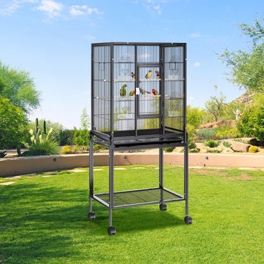 VEVOR 54 inch Standing Large Bird Cage, Carbon Steel Flight Bird Cage for Parakeets, Cockatiels, Parrots, Macaw with Rolling Stand and Tray-6
